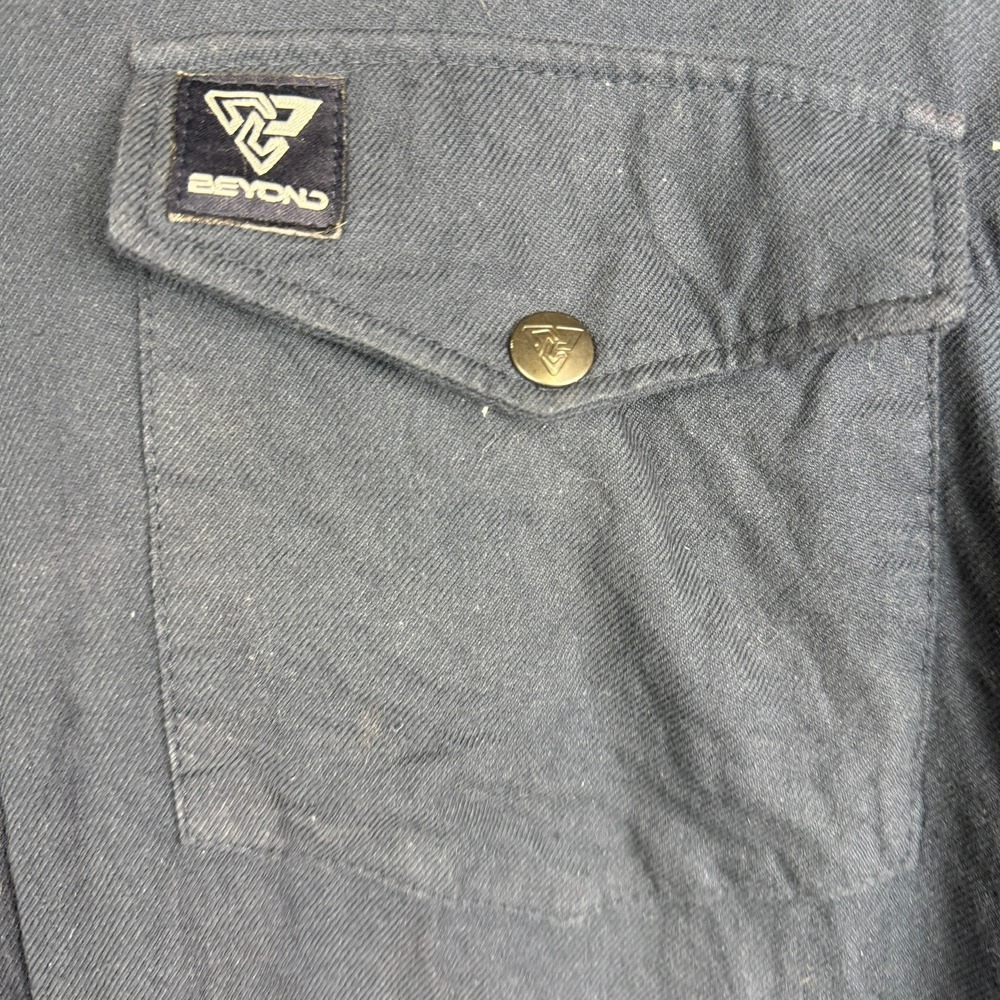 Beyond Riders Armor Blue Quilted Snap Button Work Shirt Jacket Men's XXL - Picture 2 of 10